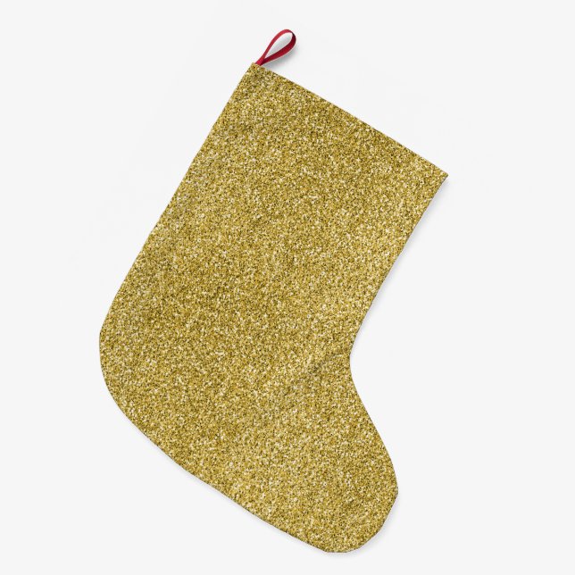 Guld Glitzy Glitter Stor Julstrumpa (Framsidan (Hängande))