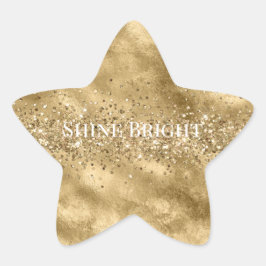 Guld Glitzy Gnistra Glam Glitter Stjärnformat Klistermärke