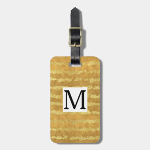 Guld Glitzy Rand Monogram Bagagebricka