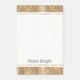 Guld Glitzy Snake Skin Animal Glam Post-it Block