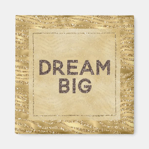 Guld Glitzy Zebra tryck Glitter Dream Magnet