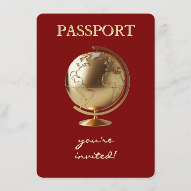 Guld Globe Passport Reseböcker för Bebis Tilläggskort (Framsida)