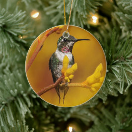 Guld- glöd julgransprydnad keramik