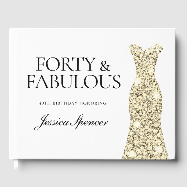 Guld Gnistra - 40:e födelsedag Party Gästböcker (Framsida)