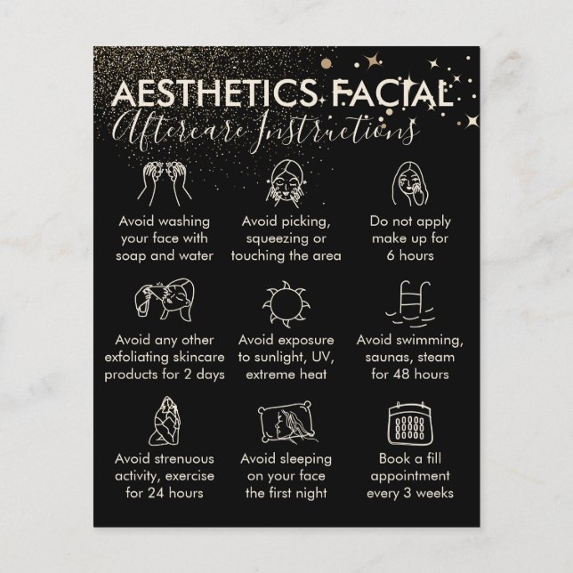 Guld Gnistra Aesthetics Face Arevcare Budget Flygblad (Baksidan)