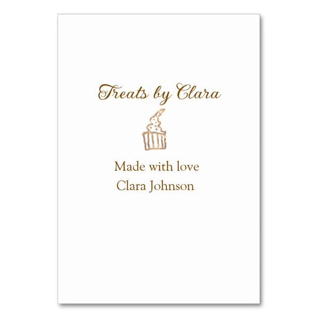 Guld gnistra behandlar bakverk som tillverkats med bordsnummer (Framsidan)