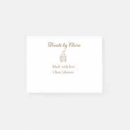 Guld gnistra behandlar bakverk som tillverkats med post-it block