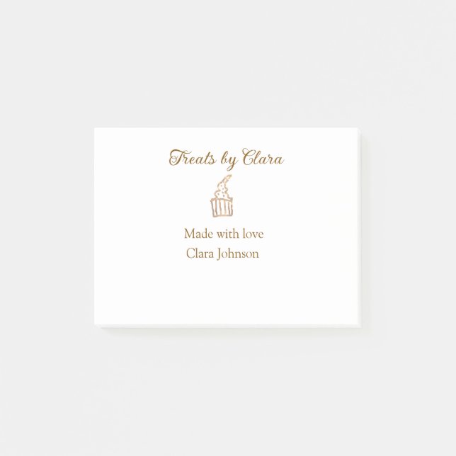 Guld gnistra behandlar bakverk som tillverkats med post-it block (Framsida)