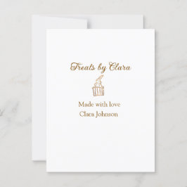 Guld gnistra behandlar bakverk som tillverkats med vykort