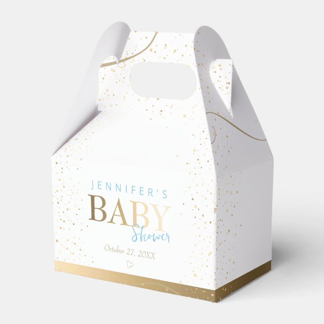 Guld Gnistra Boy Baby Shower Presentaskar (Framsidan Sidan)