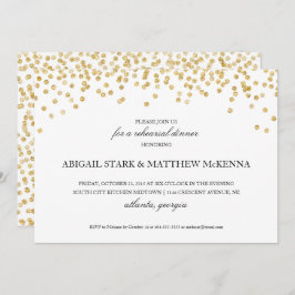 Guld Gnistra Confetti Rehearsal Middagsinbjudan Inbjudningar
