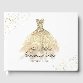 Guld Gnistra Dress Quinceanera Guest Bok
