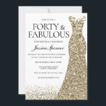 Guld Gnistra Dress Womans 40:e födelsedag Party Inbjudningar<br><div class="desc">Gnistra Dress Womans 40:e födelsedagen Party - 40 och fantastiska variationer i inbjudan och matchande artiklar i vår butik</div>