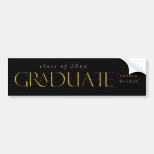 guld gnistra elegant-skript student bildekal