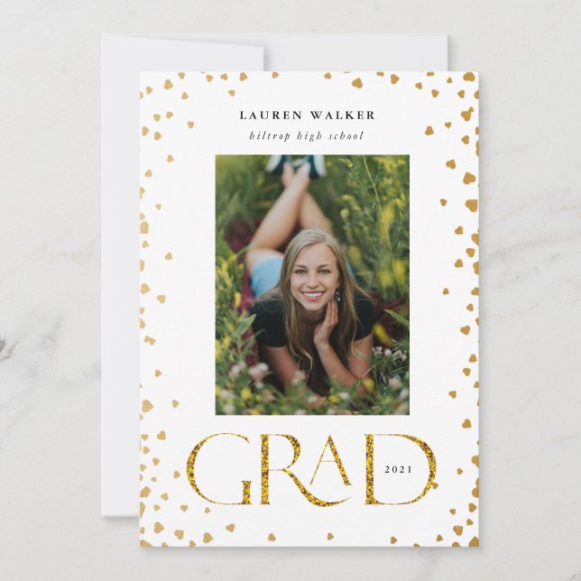 guld gnistra elegant-skript student meddelande inbjudningar (Framsida)