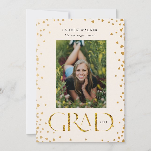 guld gnistra elegant-skript student meddelande inbjudningar (Framsida)