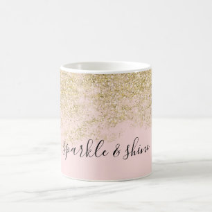 Guld- gnistra för rosor för Fauxglitterrodnad Kaffemugg