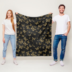 Guld Gnistra Glam Butterflies Fleecefilt