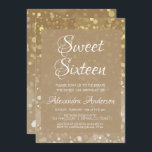 Guld Gnistra Glitter Ljus Sverige 16 födelsedag Inbjudningar<br><div class="desc">Guld Bokeh Ljus inriktade sig på Glitter Girly Sweet sixteen Födelsedagsfest inbjudan. Den här inbjudan är perfekt för en Guld Girly Sweet 16-Födelsedagsfest. Kontakta designern om du vill ha anpassade matchande objekt.</div>