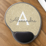 Guld Gnistra Glitter Monogram Namn Mousepad Gel Musmatta<br><div class="desc">Guld Gnistra Glitter Monogram Namn Monogram Mousepad. Den här muspekaren kan anpassas till din första namn. Kontakta designern om du vill ha anpassade matchande objekt.</div>