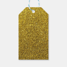 Guld Gnistra Glitter Presentetikett