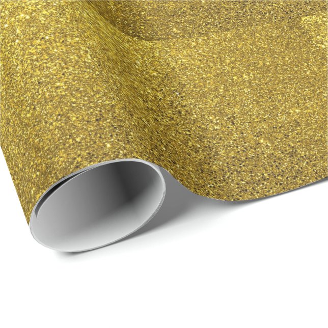 Guld Gnistra Glitter Presentpapper (Rullad Hörn)