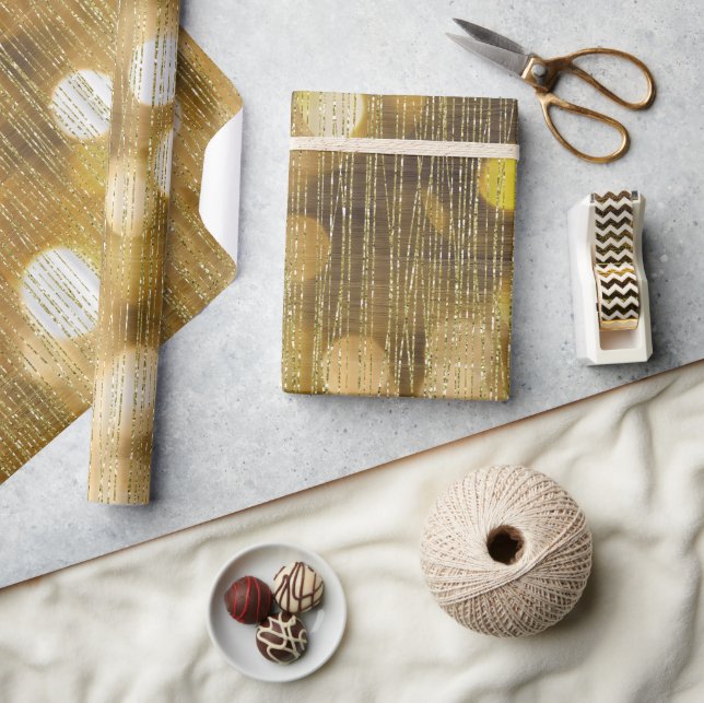 Guld Gnistra Glittery Presentpapper (Hantverk)