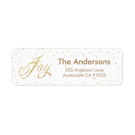Guld Gnistra Joy Jul Adressetiketter Returadress Etikett