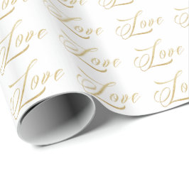 Guld Gnistra Kärlek Gift Wrap Presentpapper