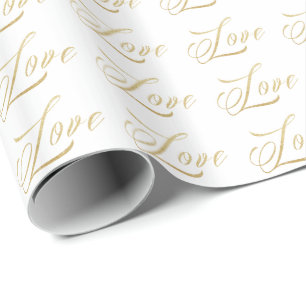 Guld Gnistra Kärlek Gift Wrap Presentpapper