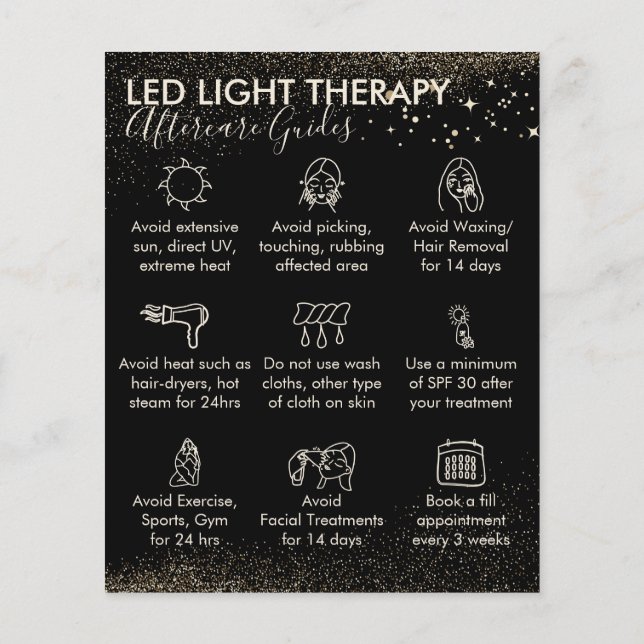 Guld Gnistra Led Light Therapy after care Budget Flygblad (Baksidan)