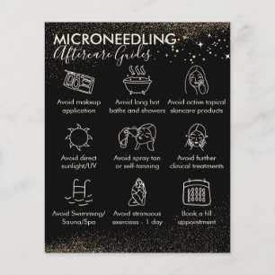 Guld Gnistra Microneedling-efterbehandlingsbudget Flygblad