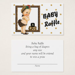 Guld Gnistra Polka Dot Diaper Raffle Visitkort
