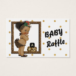 Guld Gnistra Polka Dot Diaper Raffle Visitkort