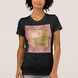 Guld Gnistra Rosa Flamingo T Shirt