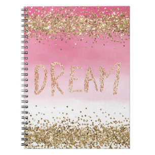 Guld Gnistra Rosa Ombre Glitter Dream Anteckningsbok