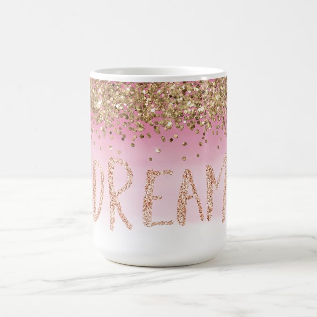 Guld Gnistra Rosa Ombre Glitter Dream Kaffemugg (Center)
