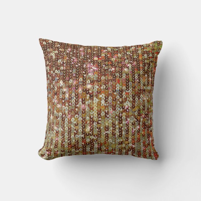 Guld gnistra sekvin mönster kudde (Framsida)