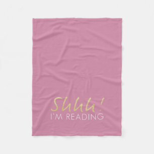 Guld Gnistra Shhh! Jag läser Fleece Blanket