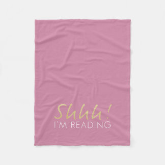 Guld Gnistra Shhh! Jag läser Fleece Blanket