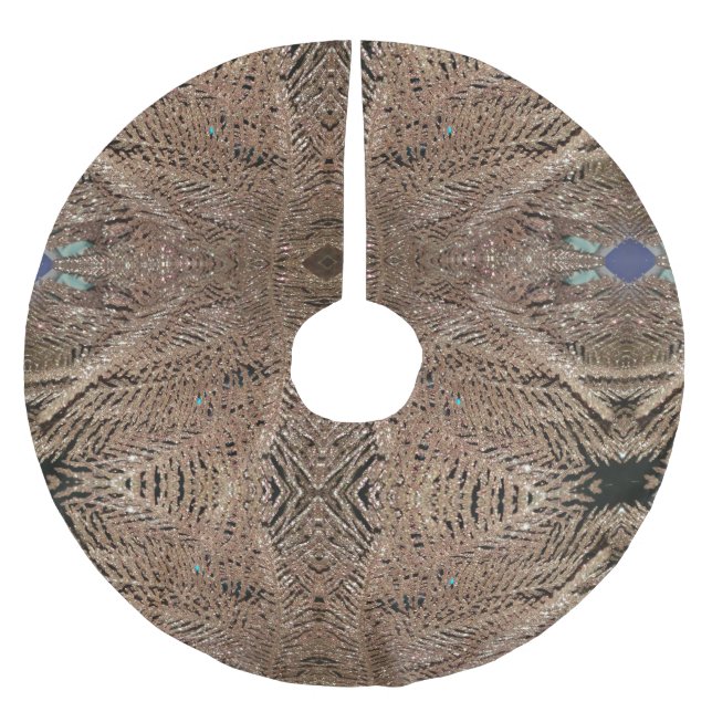 Guld Gnistra Star Julgransmatta Borstad Polyester (Framsidan)