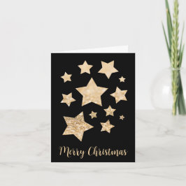 Guld gnistra Stars God jul Helgdag svart Kort