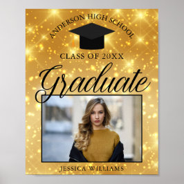 Guld Gnistra Studenten Photo Chic Anpassningsbar P Poster