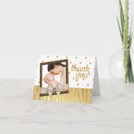 Guld Gnistra Zebra tryck Baby Shower Tack Kort