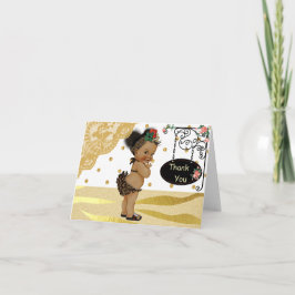 Guld Gnistra Zebra tryck Baby Shower Tack Kort