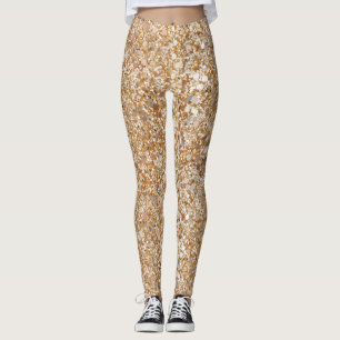 Guld- gnistradamasker leggings