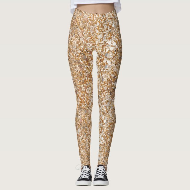 Guld- gnistradamasker leggings (Framsida)