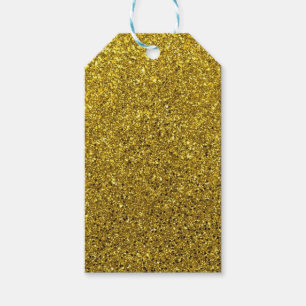 Guld- gnistraglitter presentetikett