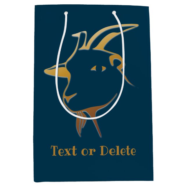 Guld Goat på marinblått (Framsidan)