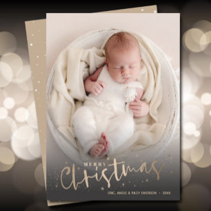 Guld God jul fotofoto Julkort